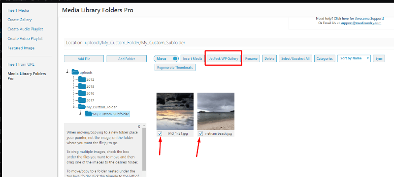 organizing jetpack gallery images