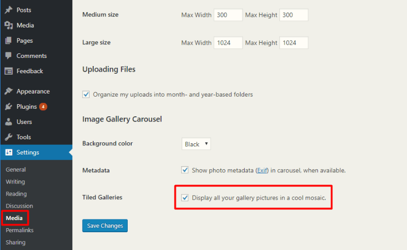 make tiled gallery default